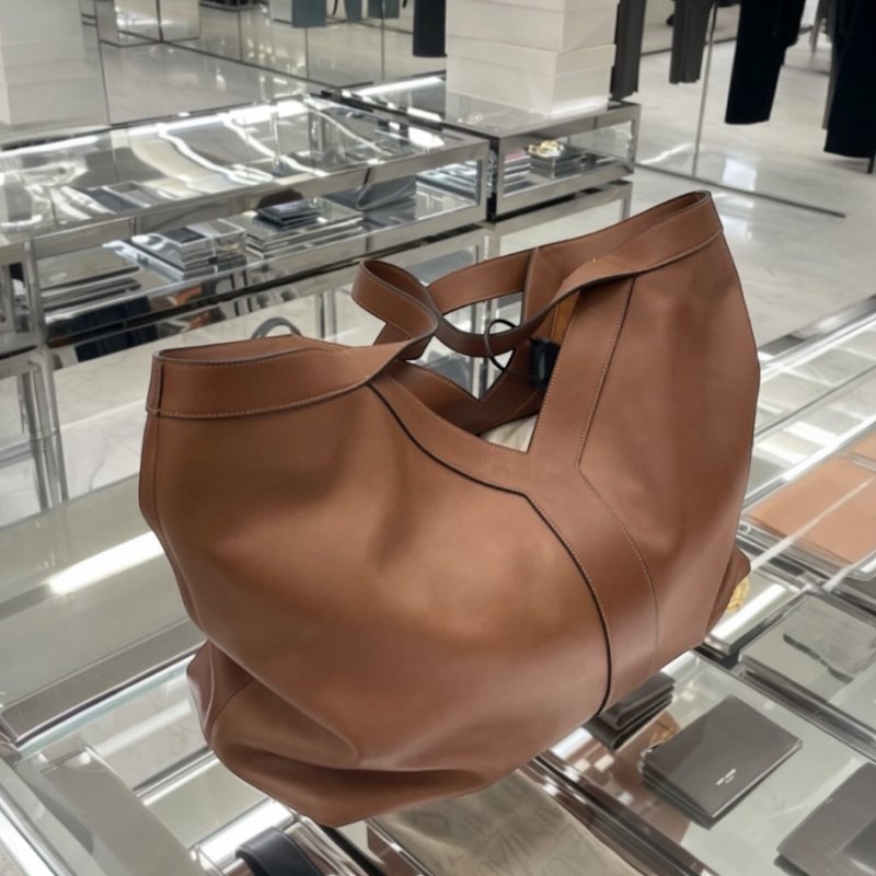 🛫早秋當季新品🛬Saint Laurent 820672 Y字大款柔軟皮革托特包 磚紅色-1