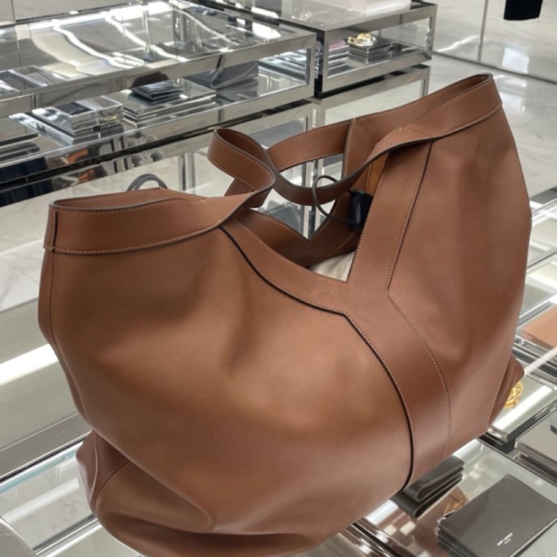 🛫早秋當季新品🛬Saint Laurent 820672 Y字大款柔軟皮革托特包 磚紅色-9