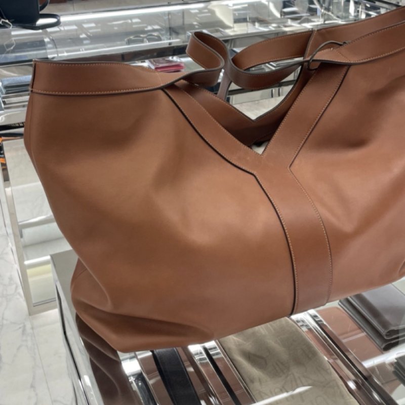 🛫早秋當季新品🛬Saint Laurent 820672 Y字大款柔軟皮革托特包 磚紅色-10