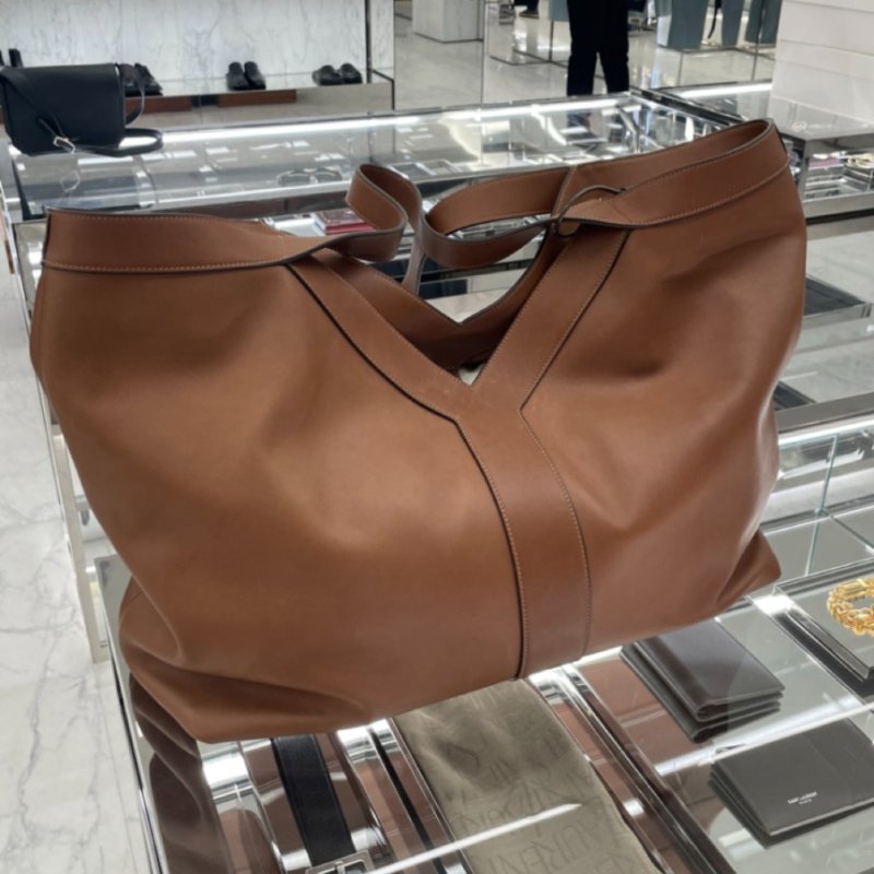 🛫早秋當季新品🛬Saint Laurent 820672 Y字大款柔軟皮革托特包 磚紅色-12