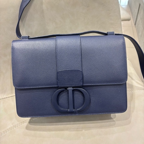 Dior藍色牛皮霧面釦 蒙田30