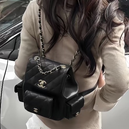 CHANEL ⭐️全新荔枝牛皮革雙肩後背包duma🏅New gift限時 最殺瘋價格💥-2