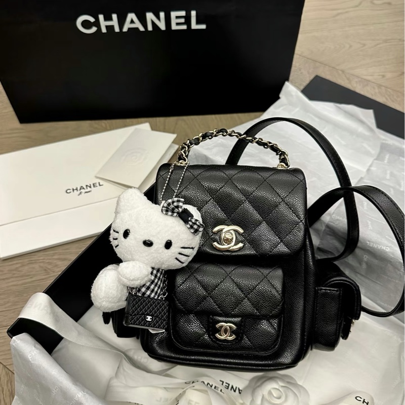 CHANEL ⭐️全新荔枝牛皮革雙肩後背包duma🏅New gift限時 最殺瘋價格💥-3