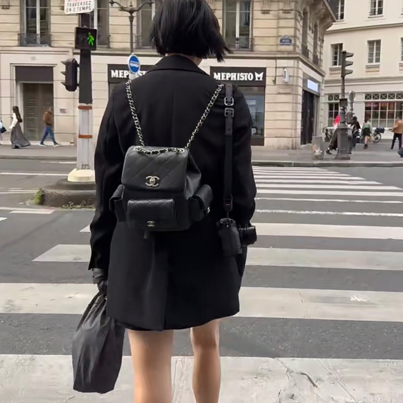 CHANEL ⭐️全新荔枝牛皮革雙肩後背包duma🏅New gift限時 最殺瘋價格💥-4