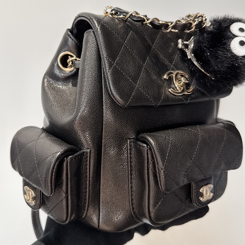 CHANEL ⭐️全新荔枝牛皮革雙肩後背包duma🏅New gift限時 最殺瘋價格💥-6