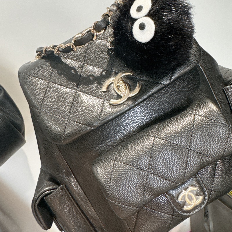 CHANEL ⭐️全新荔枝牛皮革雙肩後背包duma🏅New gift限時 最殺瘋價格💥-7