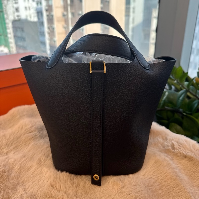 HERMES picotin 18黑色金扣 stamp K ×3-1