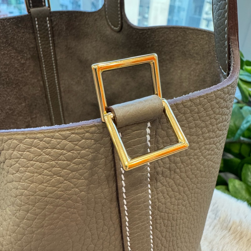 HERMES picotin18 大象灰金扣 stamp k-4