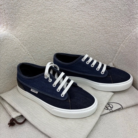 Hermes Envy  藍色牛仔帆布平底鞋 39.5碼 閒置
