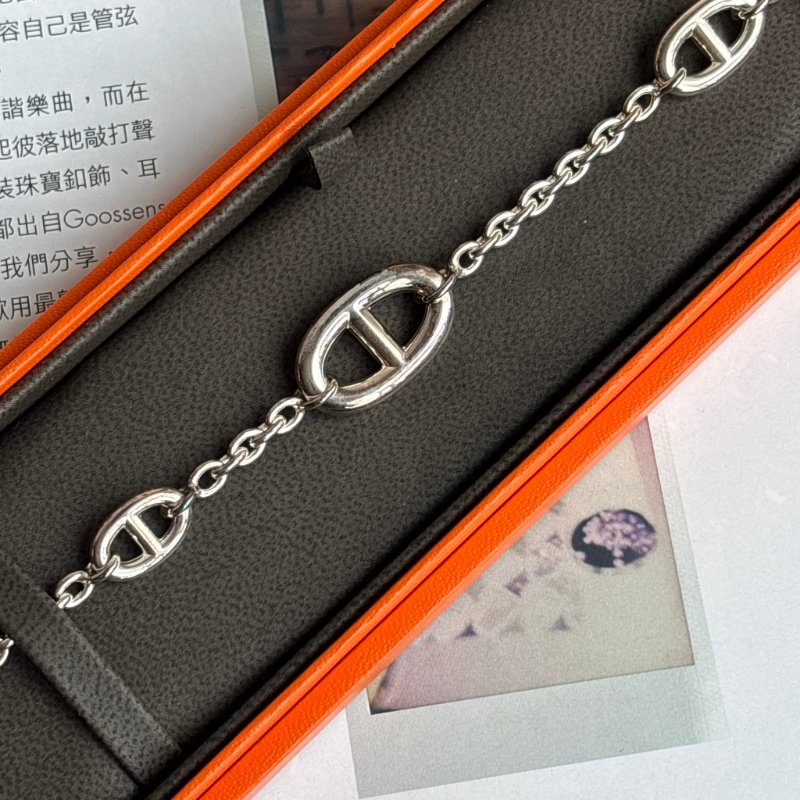 ::HERMES:: 豬鼻子 純銀 Farandole手鍊-1