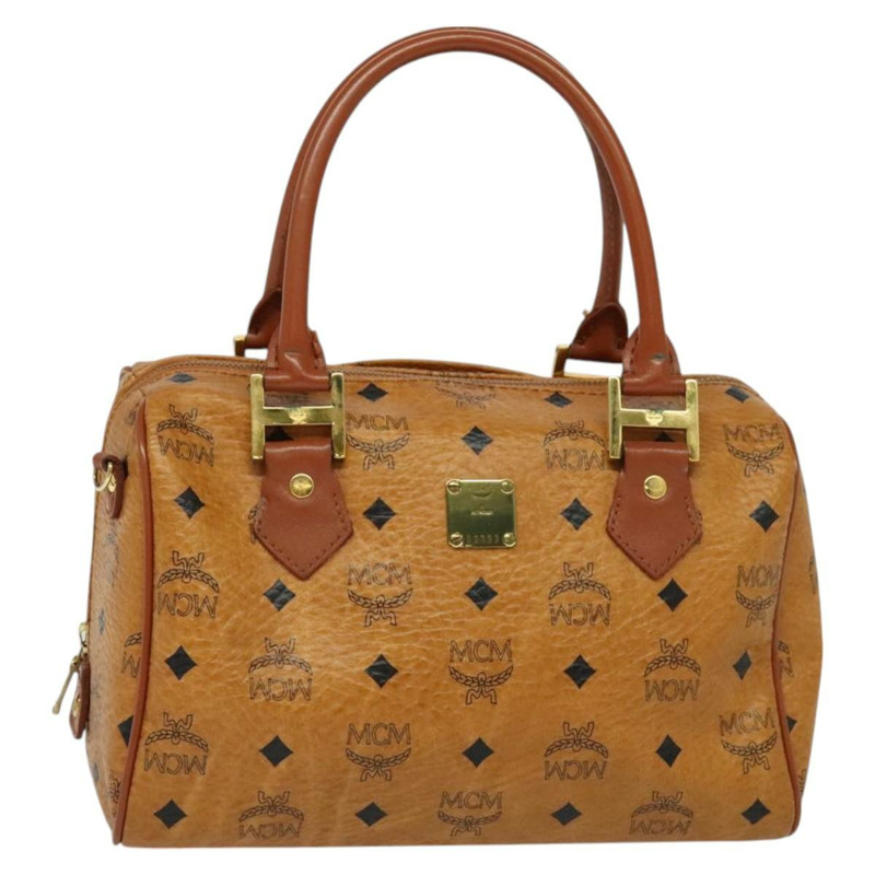 【日本直送】MCM Logo 圖案 Vicetos 手提包 PVC 皮革 2 款可選 棕金色 正品 fm4739-12