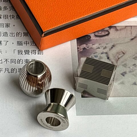 ::HERMES:: 銀色金屬 Totem Twilly Rings絲巾扣 領巾扣環