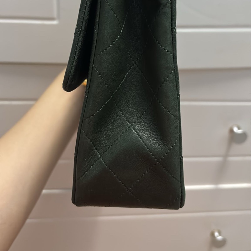 Chanel 古董 深綠色20cm 大 方胖子 24K金 香奈兒-2