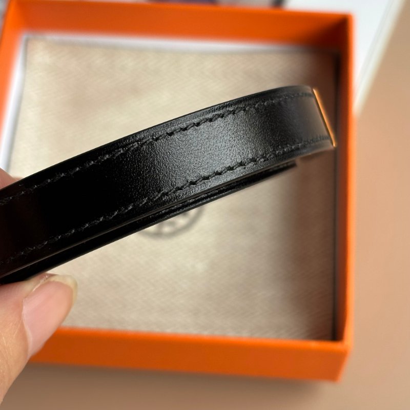 ::HERMES:: 愛馬仕 Kelly Double Tour手環 (黑x玫金)-7