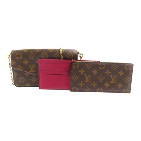 LOUIS VUITTON Monogram Pochette Felicie金扣鏈帶肩背袋