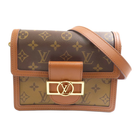 LOUIS VUITTON Monogram Reverse Mini Dauphine金扣肩背袋