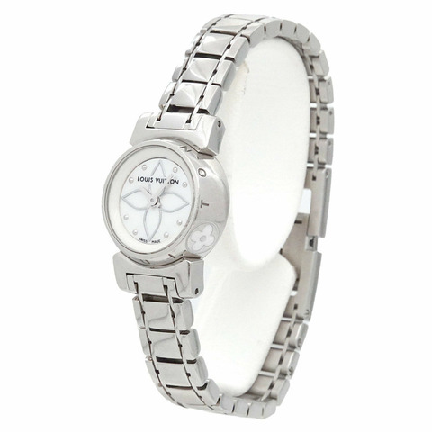 Louis Vuitton Tambour Bijou Q151C 女士手錶白色貝殼石英
