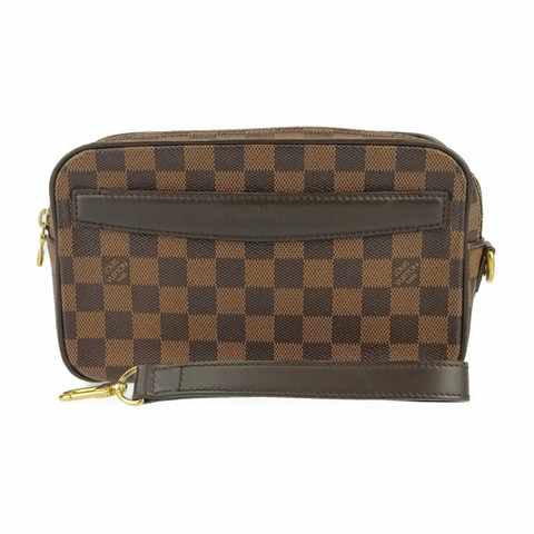 LOUIS VUITTON 路易威登 Second Bag Damier Pochette Saint Paul N41219 Ebene 皮革男士腕帶手拿包