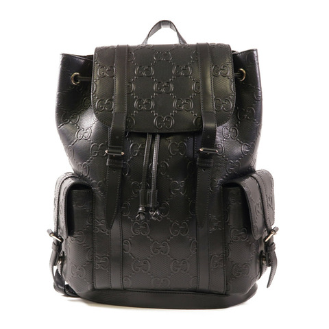 GUCCI 牛皮皮革Jumbo GG Backpack銀扣背包
