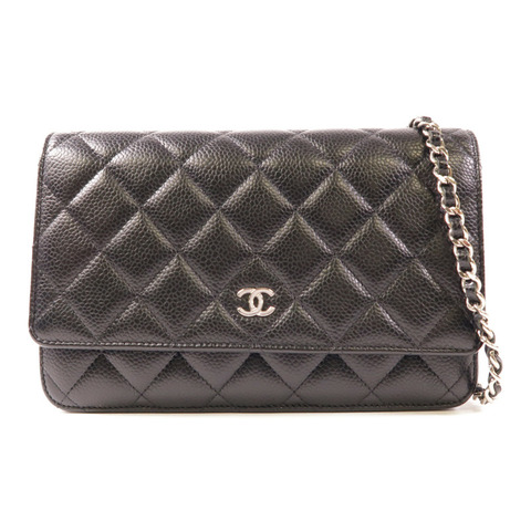CHANEL 牛皮皮革WOC Wallet On Chain銀扣鏈帶肩背袋