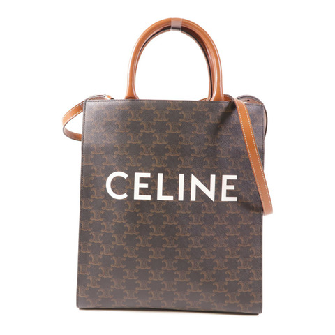 CELINE 塗層帆布Triomphe Cabas Tote Bag金扣手挽肩背兩用袋