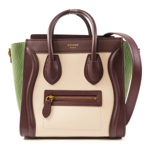CELINE 牛皮皮革Nano Luggage金扣手挽肩背兩用袋