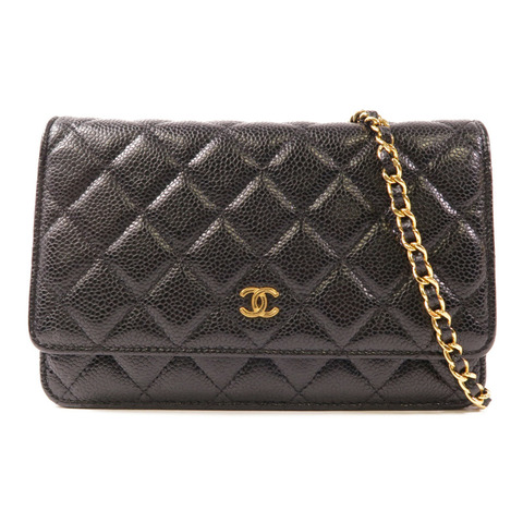 CHANEL 牛皮皮革WOC Wallet On Chain金扣鏈帶肩背袋