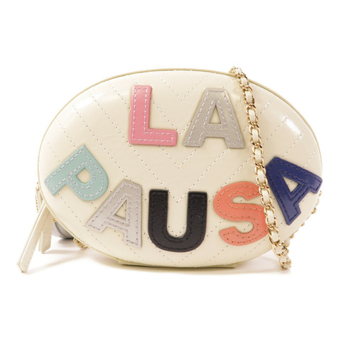 CHANEL 牛皮皮革LA PAUSA金扣鏈帶肩背袋
