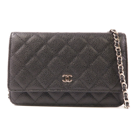 CHANEL 牛皮皮革WOC Wallet On Chain銀扣鏈帶肩背袋