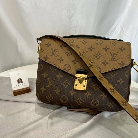 LV M44876/晶片款 老花拚色郵差包