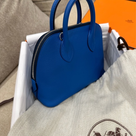Hermes mini bolide 琉璃藍雙拼色 全配