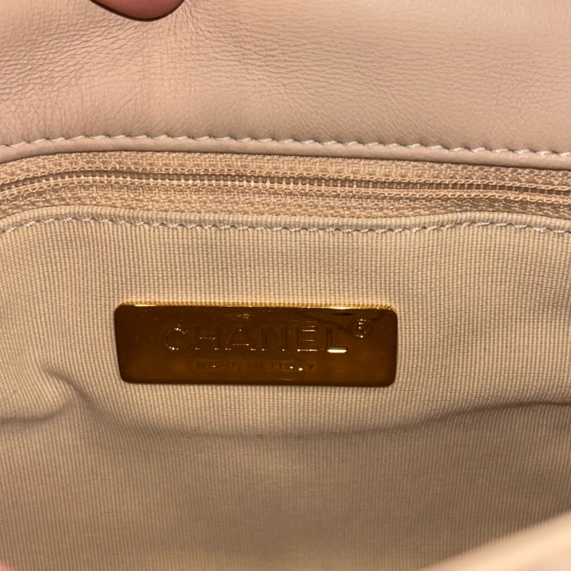 🆕極新晶片款‼️Chanel菱格奶茶色銀扣19bag雙色鏈條包-20