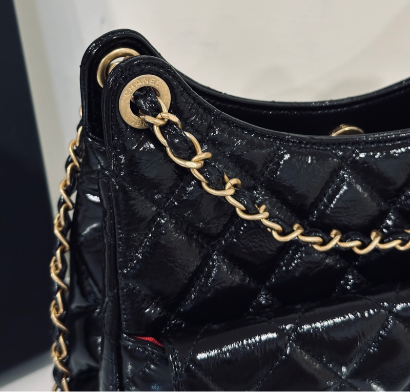 Chanel 25s hobo黑金油蠟牛皮天貓精靈 新款🈶購證🉑斜背 全配🔥送禮自用兩相宜-9