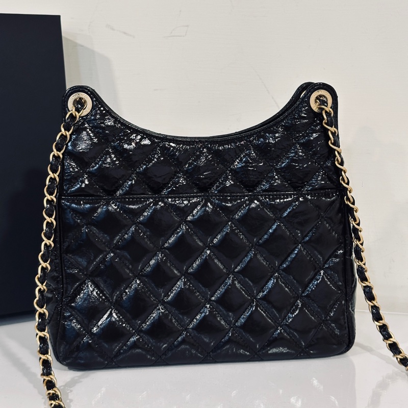 Chanel 25s hobo黑金油蠟牛皮天貓精靈 新款🈶購證🉑斜背 全配🔥送禮自用兩相宜-10