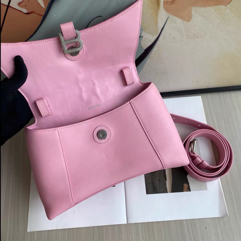 Balenciaga • Downtown 櫻花粉沙漏斜背包-7