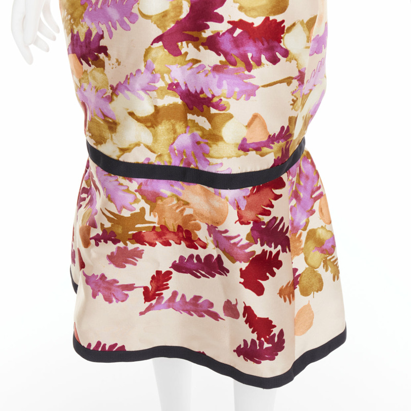 rare PRADA 1999 Runway Vintage neoprene duchess silk floral bondage dress IT38 XS-6