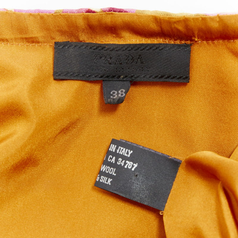 rare PRADA 1999 Runway Vintage neoprene duchess silk floral bondage dress IT38 XS-8