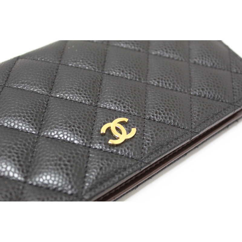 Chanel Black Quilted Caviar Leather Long Wallet-6