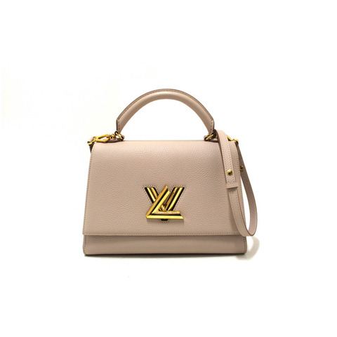 Louis Vuitton Greige Grey Taurillon Leather Twist One Handle MM Bag