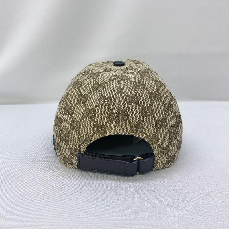GUCCI 經典雙G緹花綠紅棒球帽-1