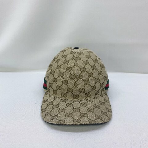 GUCCI 經典雙G緹花綠紅棒球帽