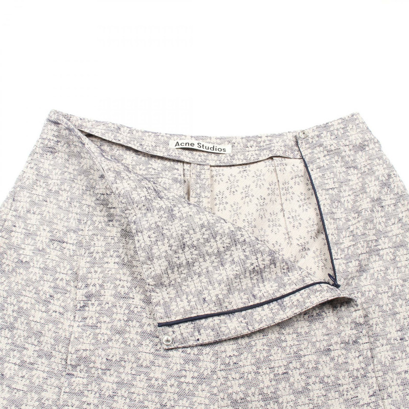 ACNE STUDIOS 花卉提花棉長褲 米色 海軍藍 二手女裝-4