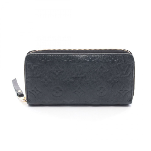 LOUIS VUITTON Zippy around 長版皮夾 M61864 Monogram empreinte 黑色二手 LV