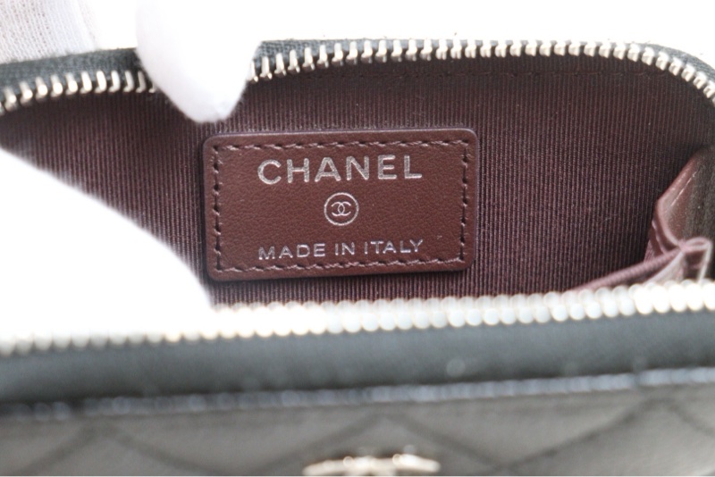 Chanel 黑銀拉鏈短夾/零錢包-7