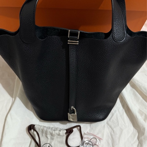 Hermes Picotin Lock 22 /菜籃子/黑銀