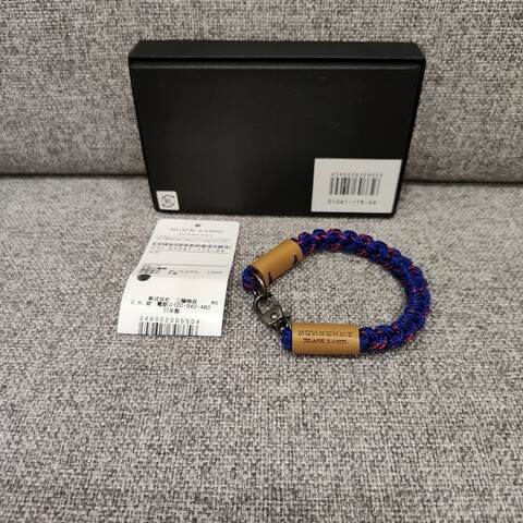 Burberry Logo 閃電藍 夕陽紅 繩結 皮革 手環 鑰匙圈 鑰匙釦 keychain 全新