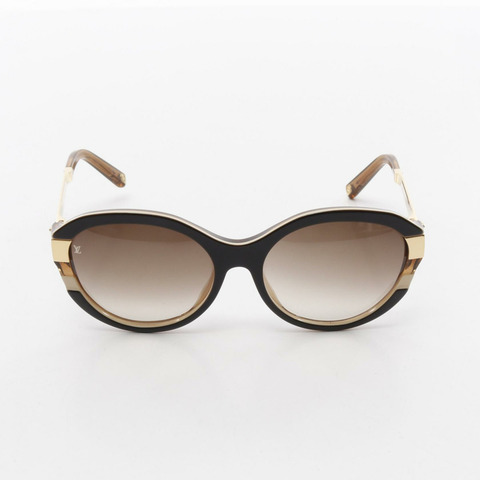 LOUIS VUITTON LV Petite Spencer 貓眼太陽眼鏡 Z0487E 塑膠 GP 棕色二手