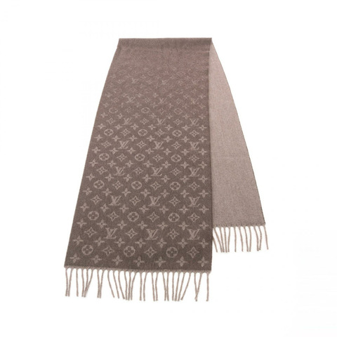 LOUIS VUITTON Echarpe Monogram Gradient 圍巾 M70258 羊毛羊絨棕色二手 LV