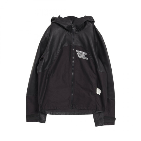 路易威登混合皮革夾克 RM2129 D17 HLL20E 尼龍海軍藍 二手男款 #44