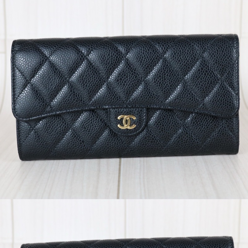 Chanel 經典CF荔枝皮長夾-1